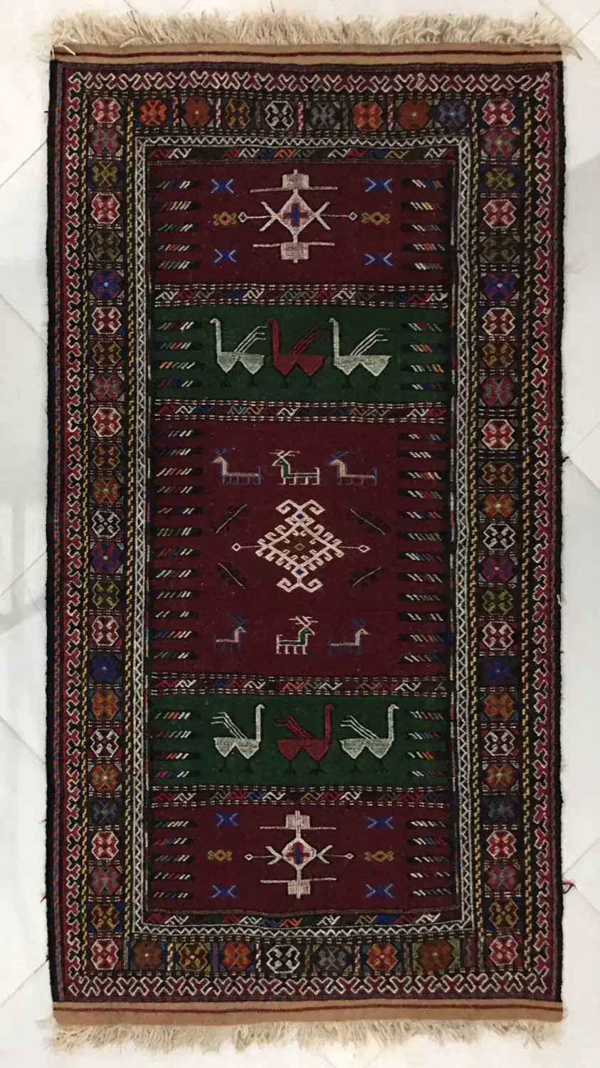 گلیم سفره کردی|گلیم، جاجیم، گبه|شیروان (خراسان), |دیوار