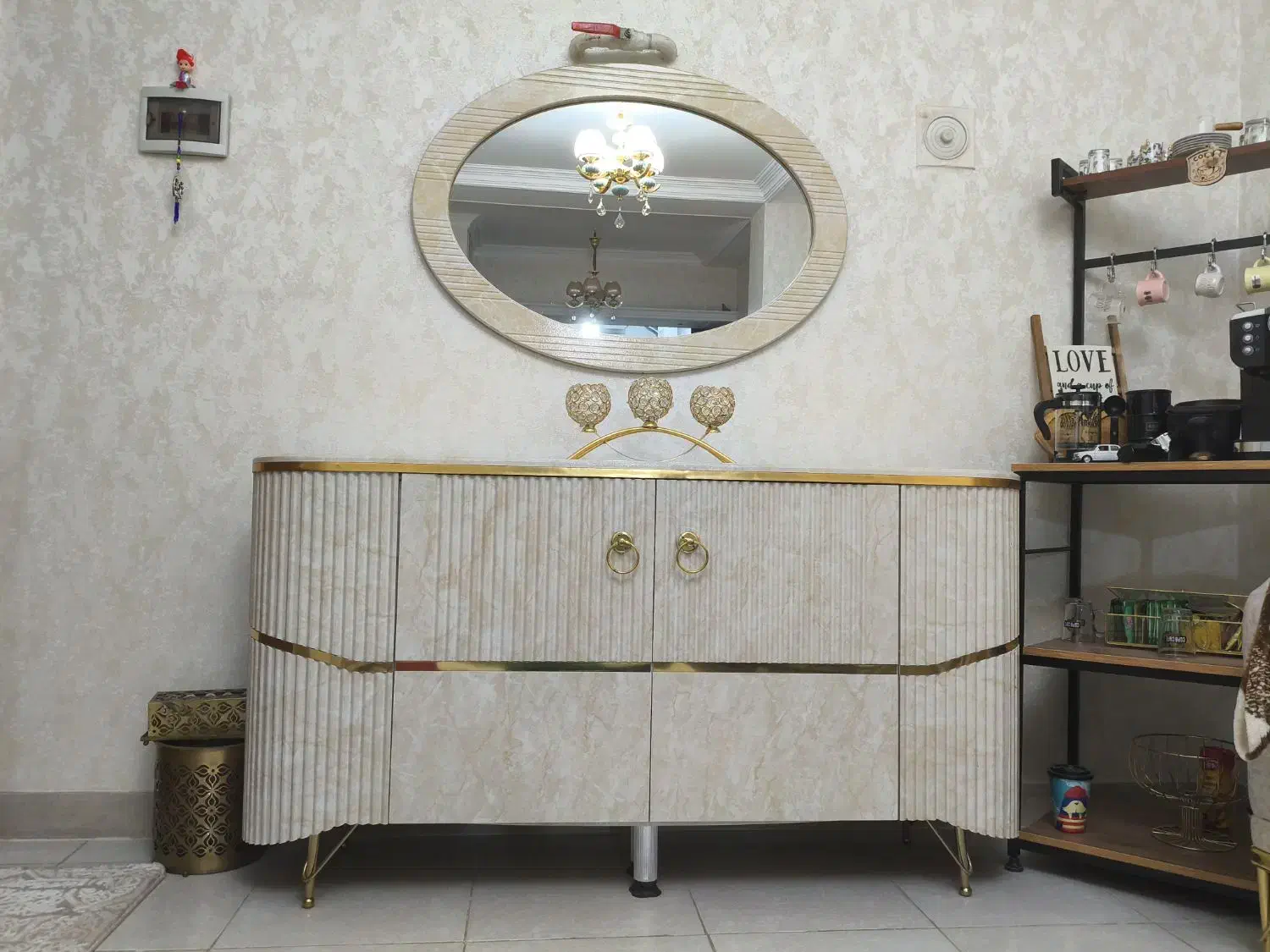 ست آینه کنسول،میز تلویزیون، جاکفشی|بوفه، ویترین، کنسول|فردوسیه, |دیوار