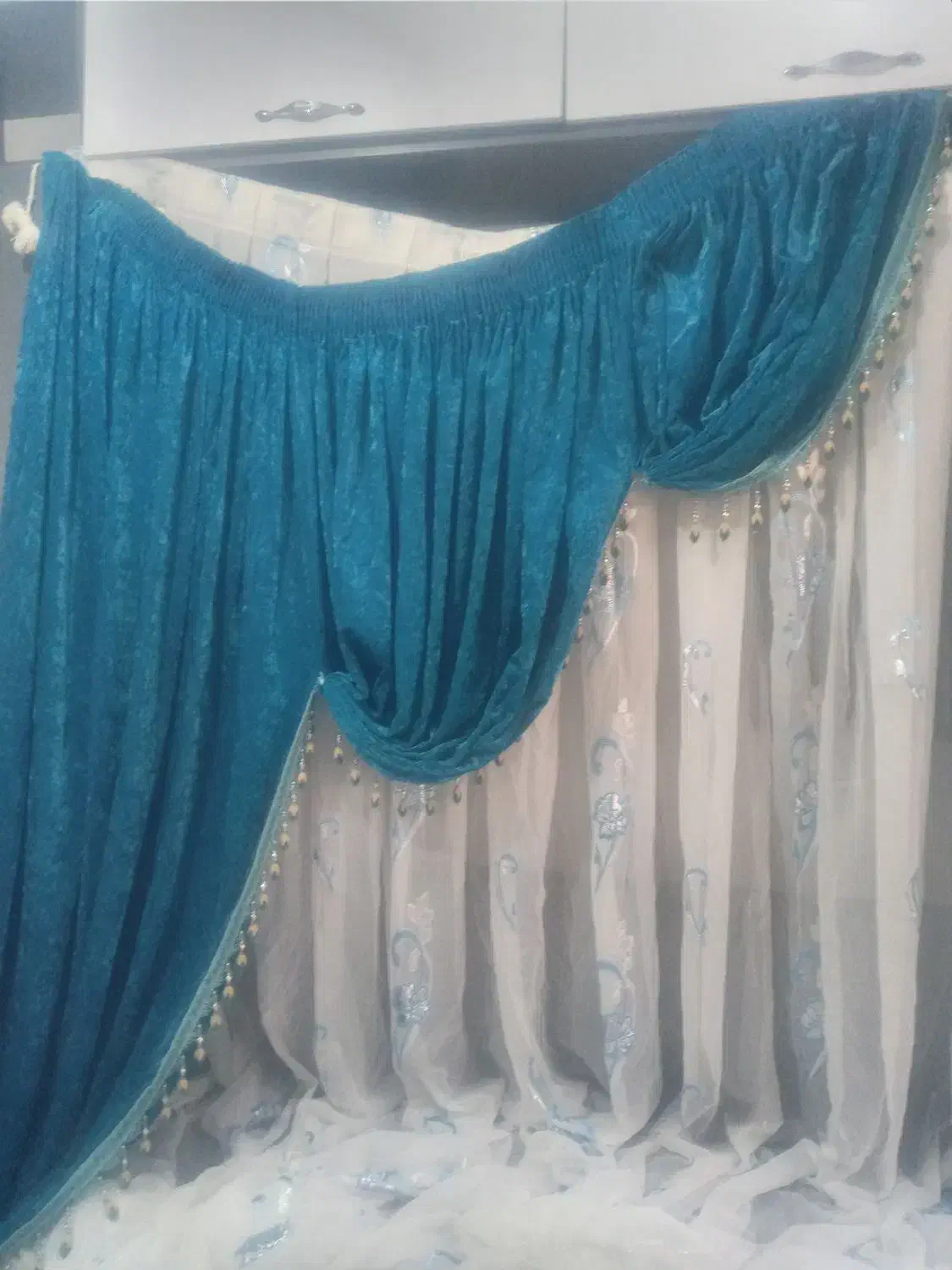 پرده حریر و والن مخمل|پرده، رانر، رومیزی|رشت, شهرک آیت الله منتظری|دیوار