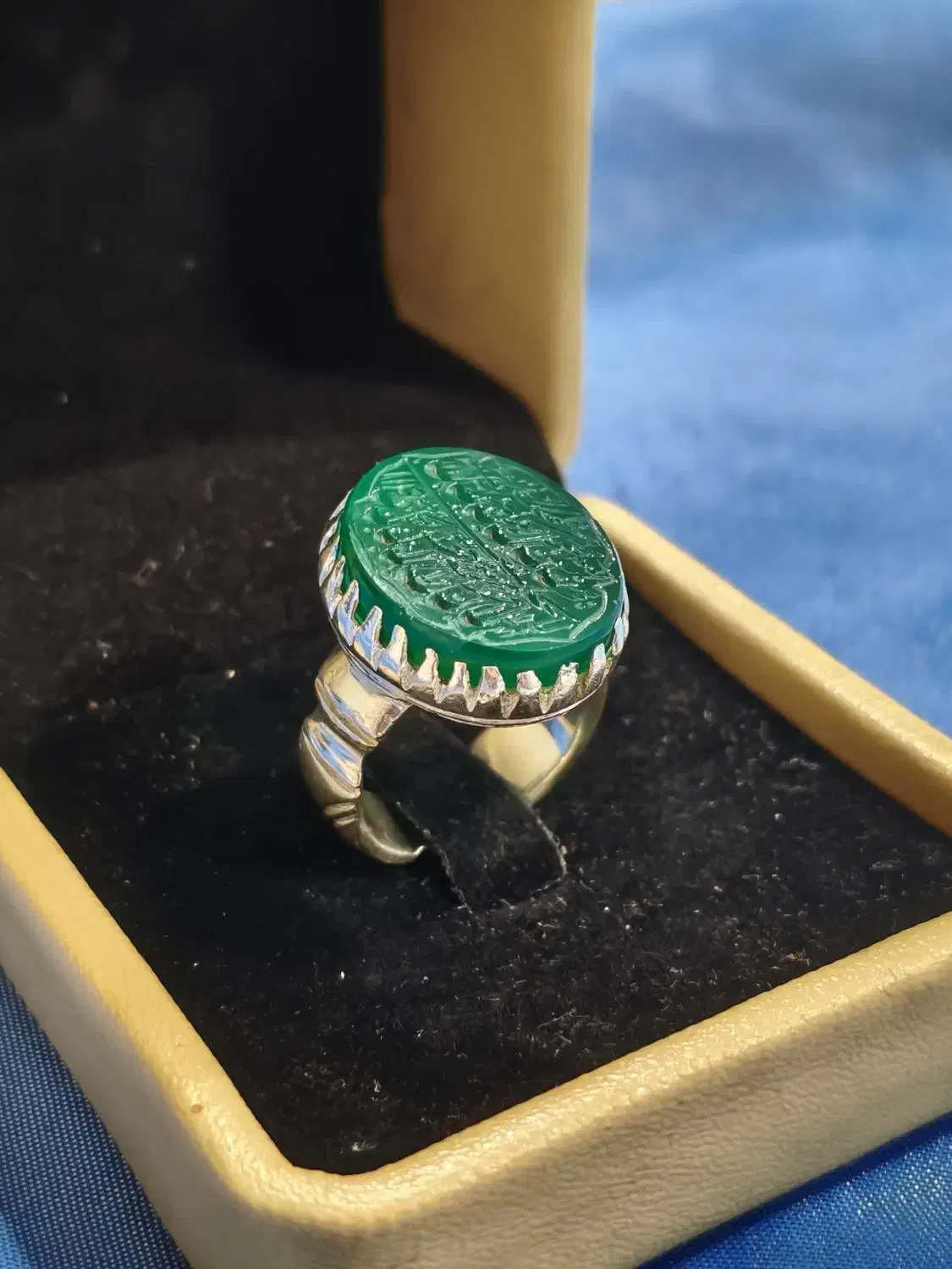 انگشتر عقیق سبز(خراسانی)|جواهرات|یزد, |دیوار