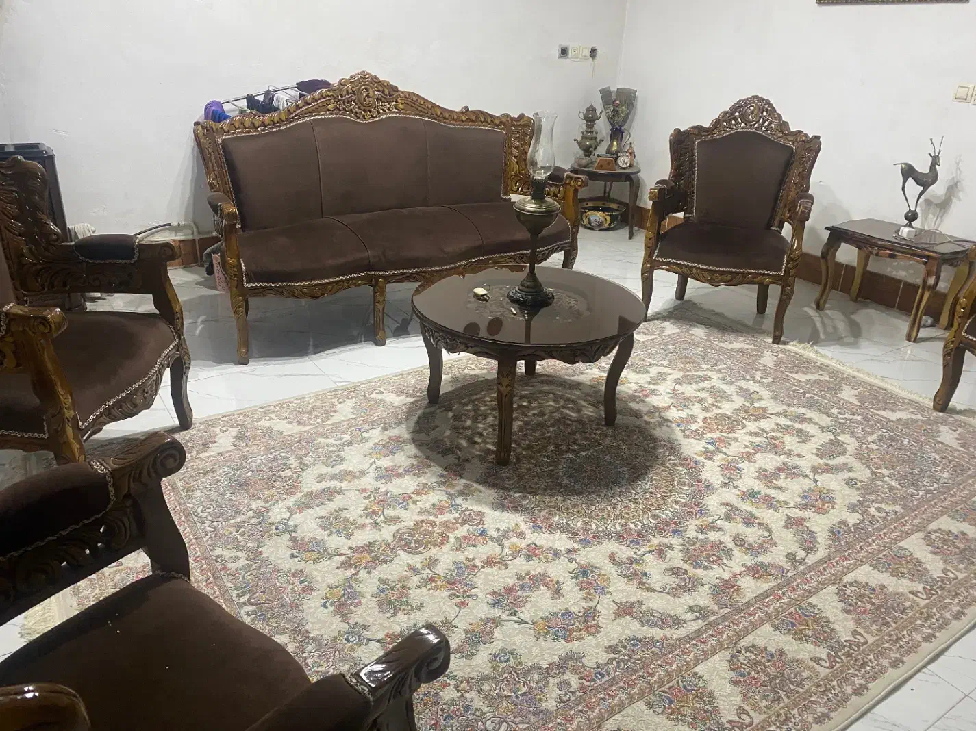 مبل دورومنبت تمام چوب گردو|مبلمان خانگی و میز عسلی|تاکستان, |دیوار