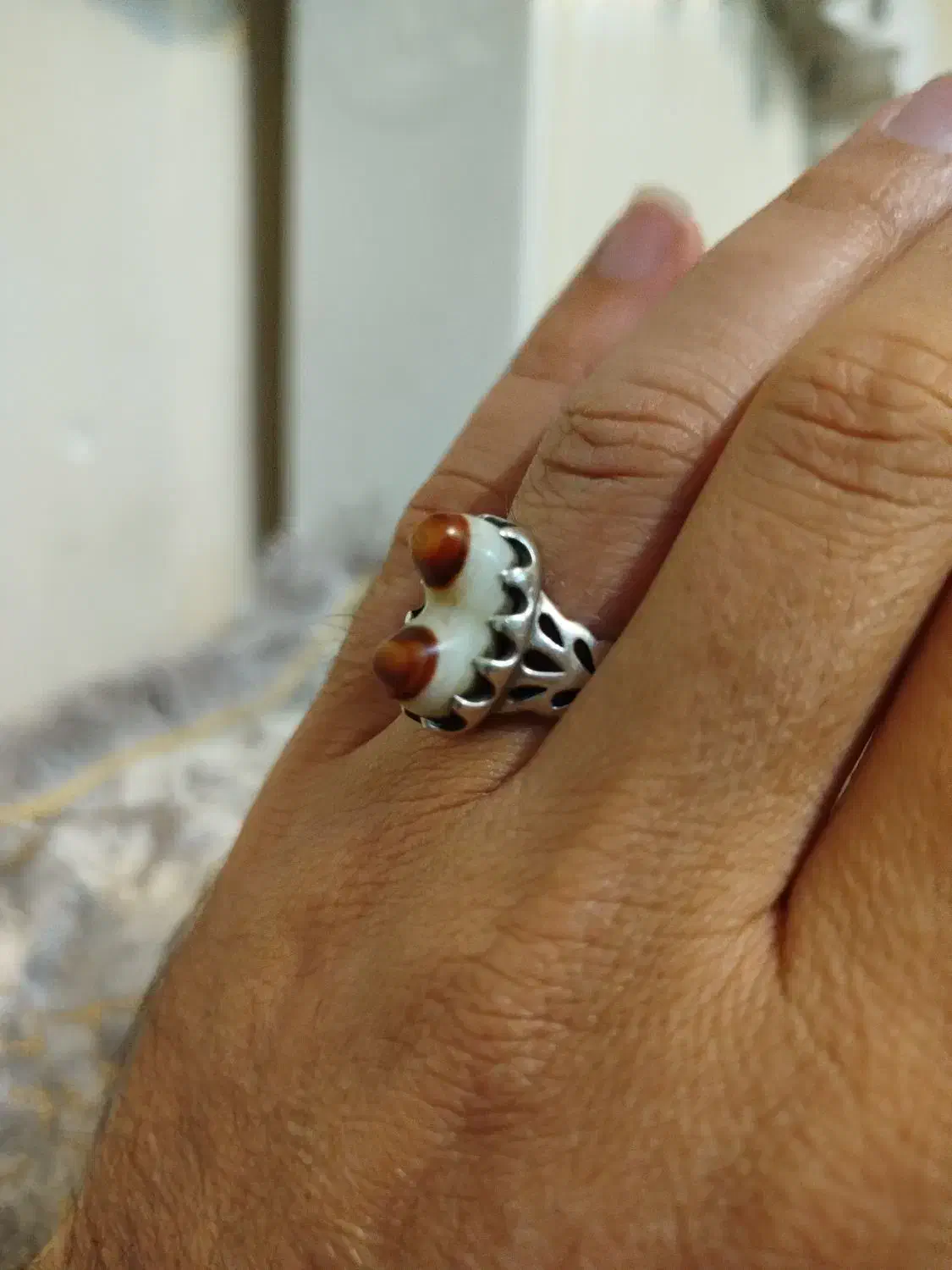 انگشتر نقره بابا قوری دوچشم|جواهرات|فولادشهر, مسکن مهر فولادشهر|دیوار