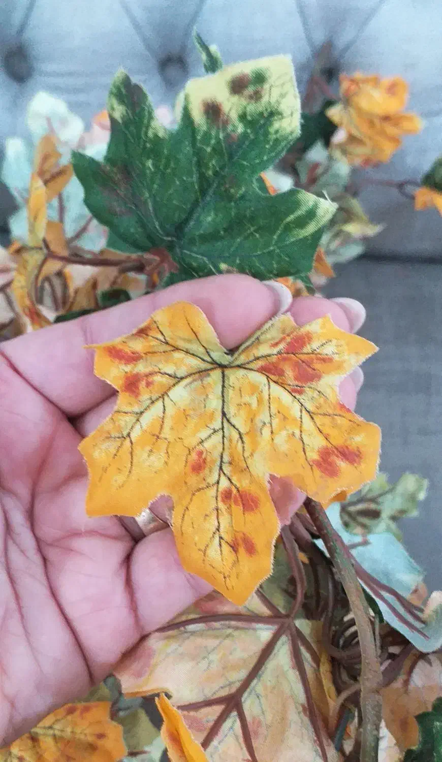 برگ پاییزی ریسه ای|گل مصنوعی|کردکوی, |دیوار