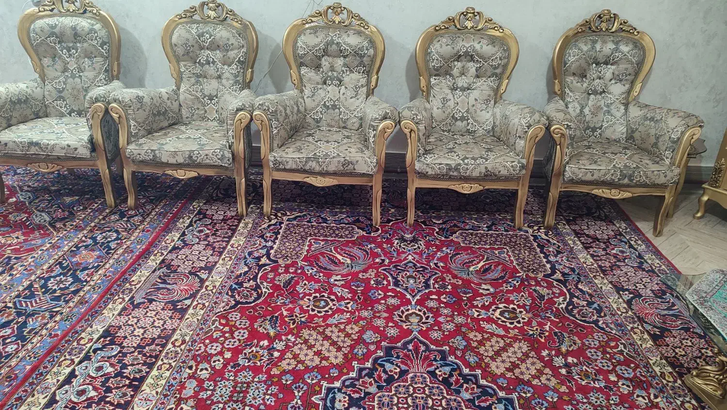 مبلمان سلطنتی نه نفره|مبلمان خانگی و میز عسلی|بناب, |دیوار