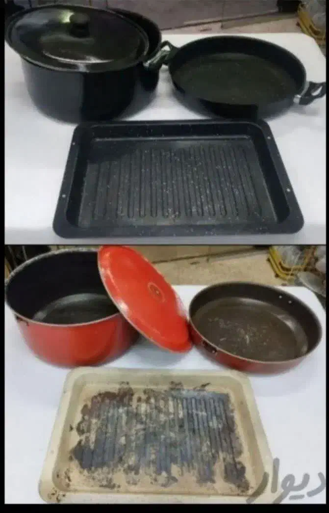 بازسازی ظروف تفلون و سینی با قیمت 180ت|ظروف پختوپز|یزد, |دیوار