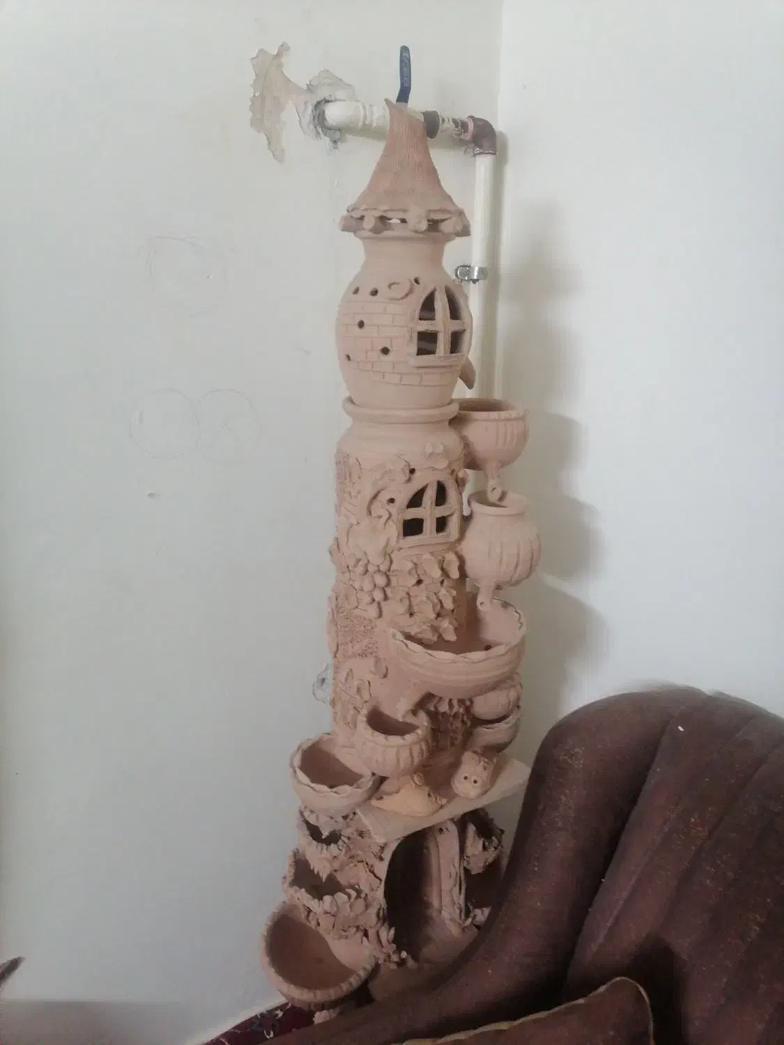 آبنما سفالی|صنایع دستی و سایر لوازم تزئینی|اهواز, زیتون کارگری|دیوار