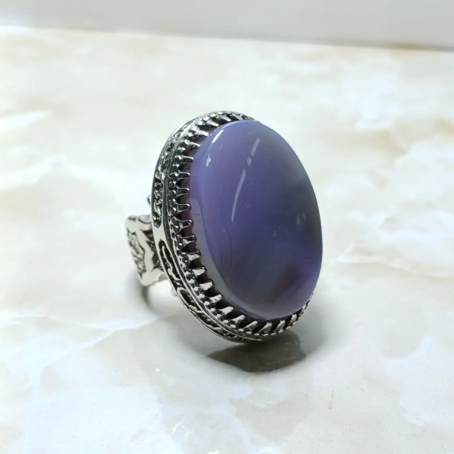 انگشتر نقره عقیق کبود یمن طبیعی|جواهرات|تهران, امام زاده حسن|دیوار