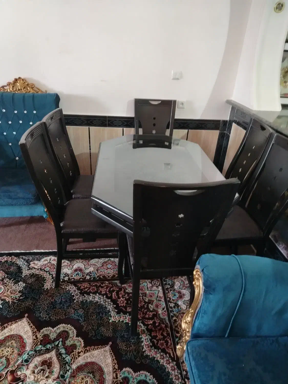 مبل سلطنتی 10نفره وناهار خوری 6نفره|مبلمان خانگی و میز عسلی|نورآباد, |دیوار