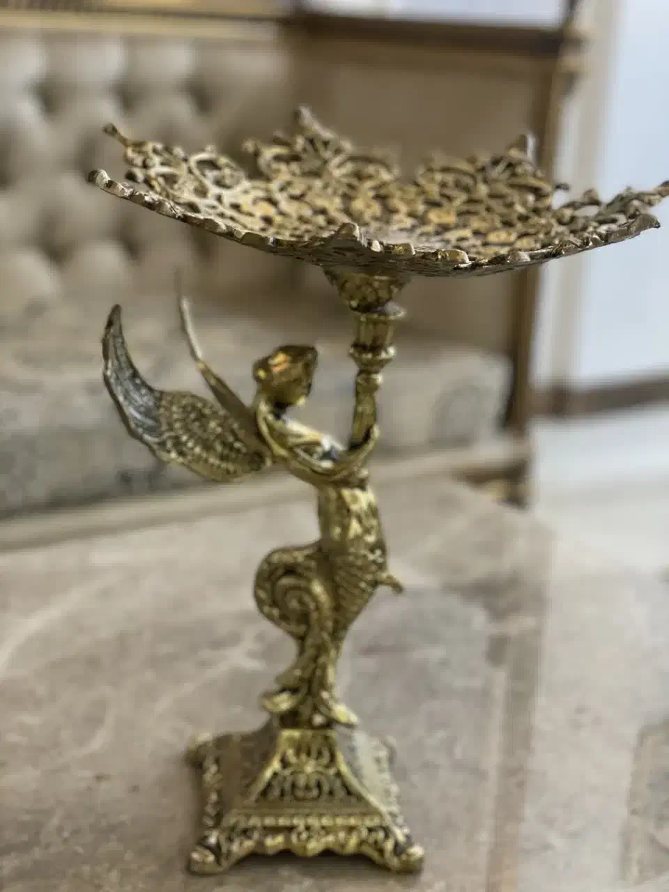 ظرف شیرینی خوری پذیرایی طلایی طرح فرشته|ظروف سرو و پذیرایی|مشهد, خواجه ربیع|دیوار