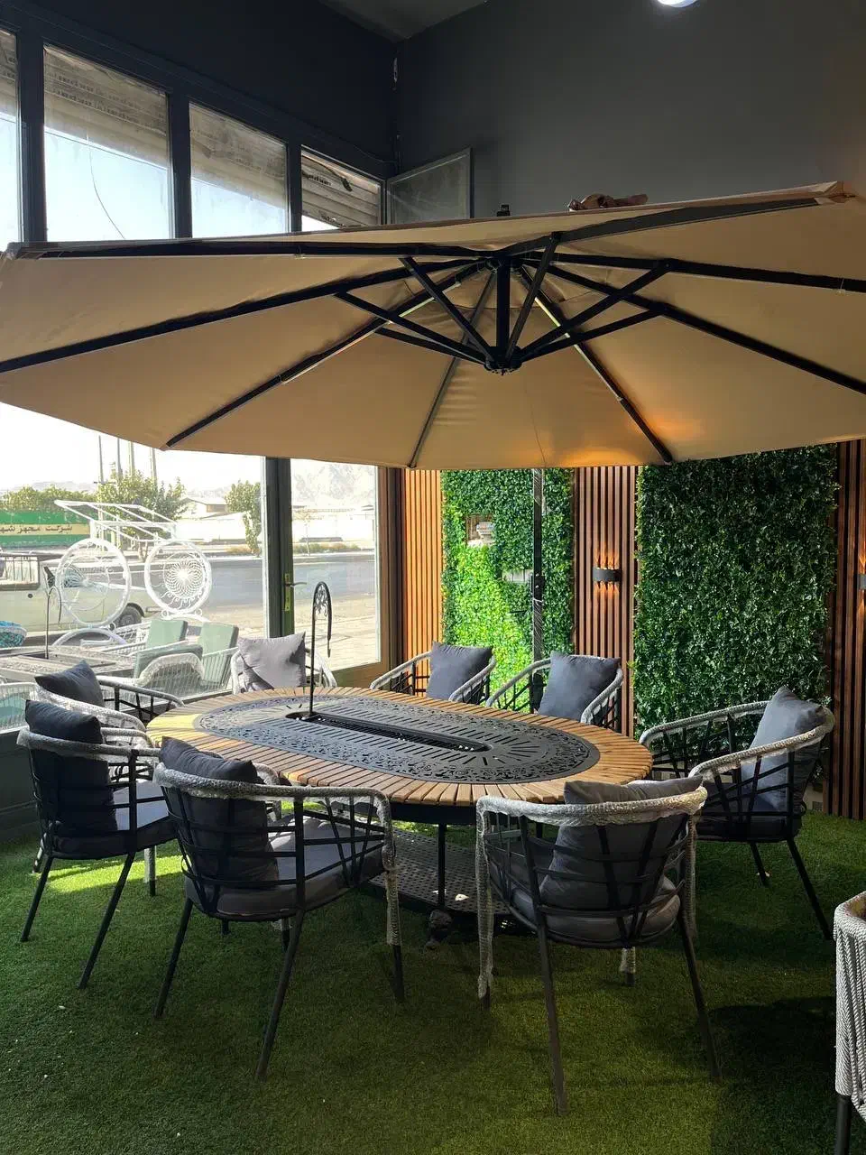 میز آتشکده cnc بیضی دورترمو ویلایی/روف گاردن|میز و صندلی غذاخوری|تهران, دهکده المپیک|دیوار