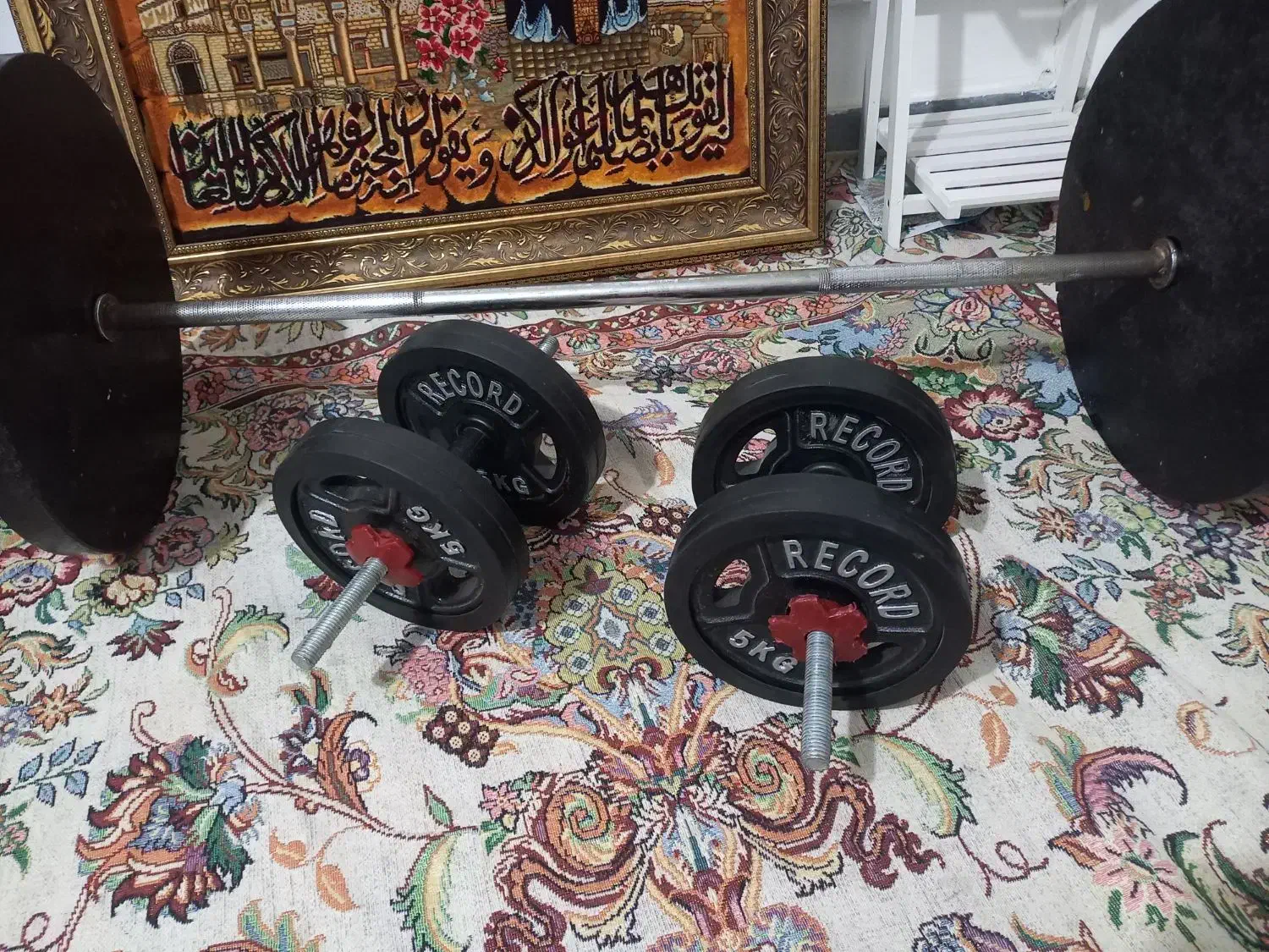 دوعدد دمبل مارک رکورد نونو اهنی ۲۰ کیلویی|تجهیزات ورزشی|هشتگرد, هشتگرد قدیم|دیوار