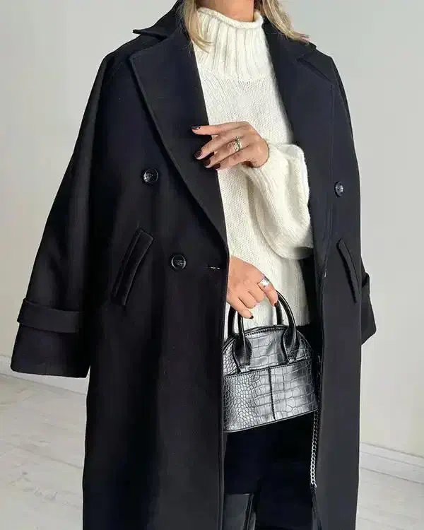 پالتو زنانه مشکی نگار ندایی مدل Snowy|لباس|میبد, |دیوار