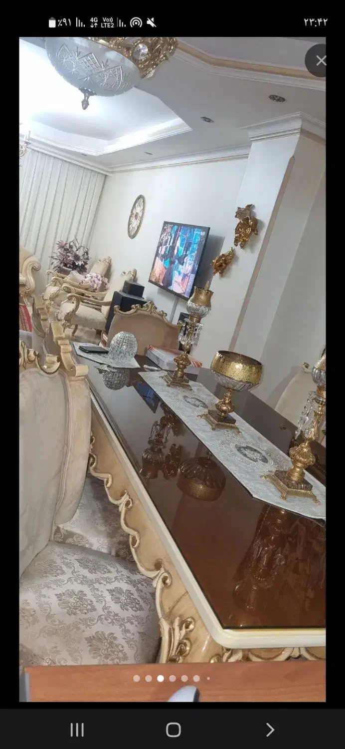 مبل ۹نفره به همراه غذاخوری۶نفره بامیزوعسلی|مبلمان خانگی و میز عسلی|همدان, |دیوار