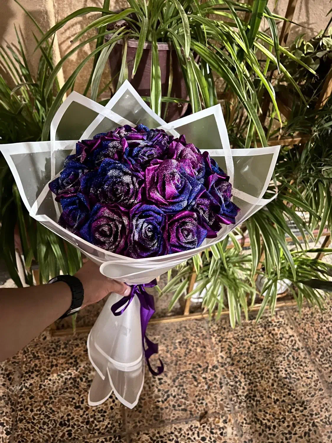 گل رز ربانی کهکشانی|گل مصنوعی|لنجان, |دیوار