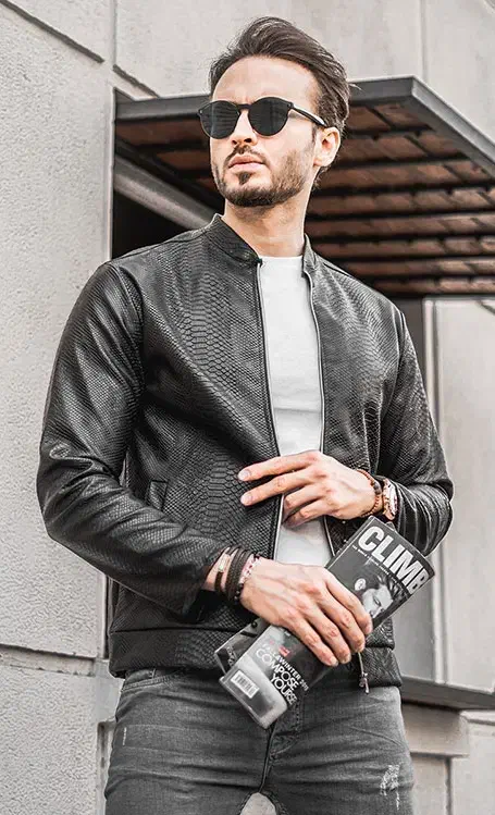 کاپشن چرم پوست ماری مردانه / آکبند فروشگاه مشکی|لباس|اصفهان, جلفا|دیوار