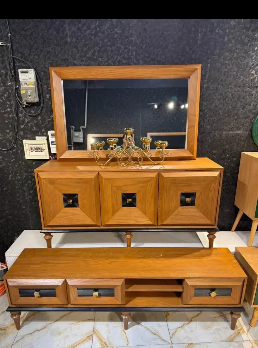 ست آیینه کنسول و میز تلویزیون|بوفه، ویترین، کنسول|تهران, شهرک بعثت|دیوار