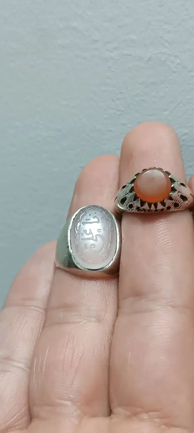 ۲تا انگشتر کهنه قدیمی نقره|جواهرات|آفتاب, |دیوار