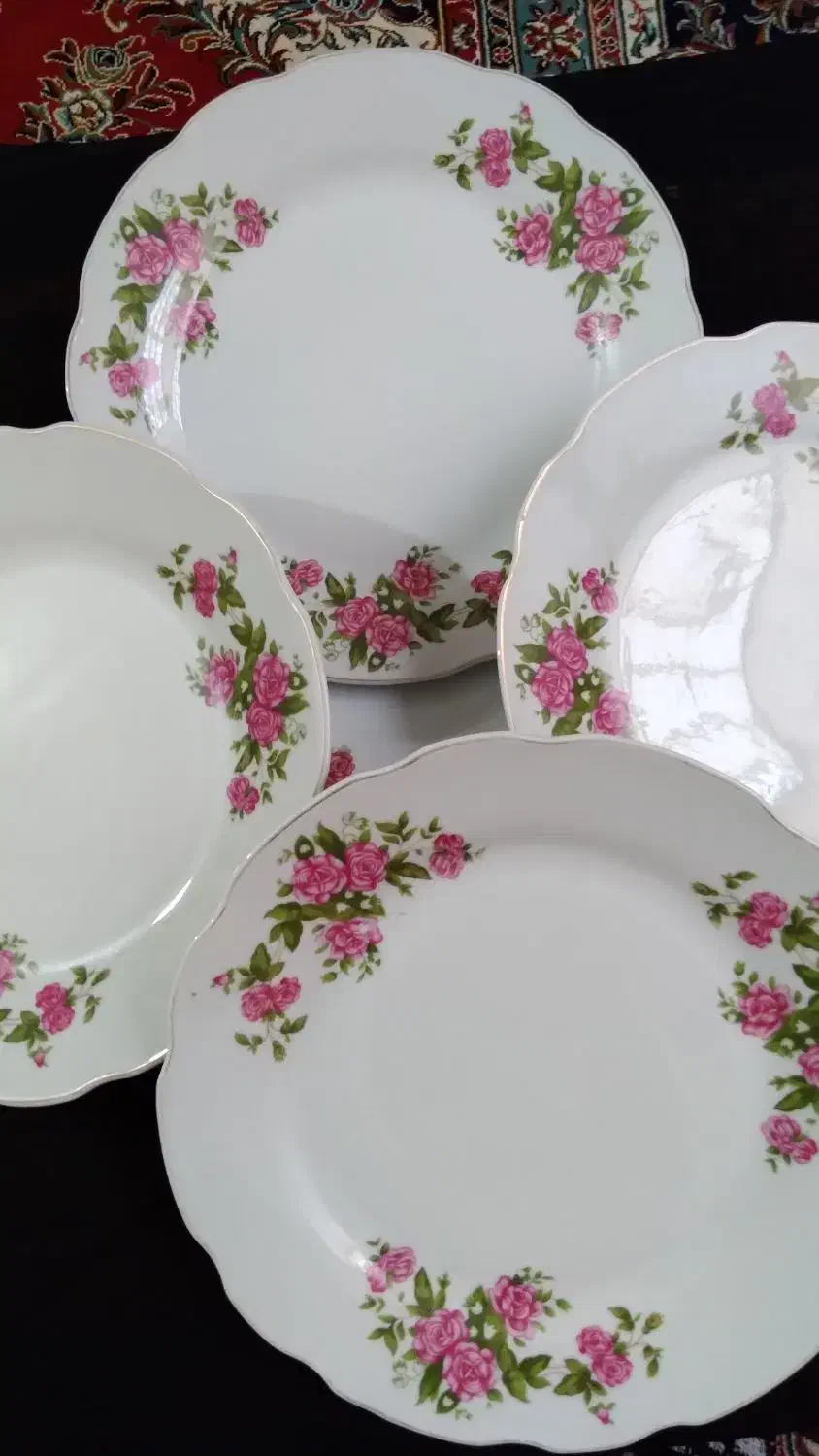 فروش ۱۲ عدد پیش دستی گل سرخی|ظروف سرو و پذیرایی|امیدیه, |دیوار