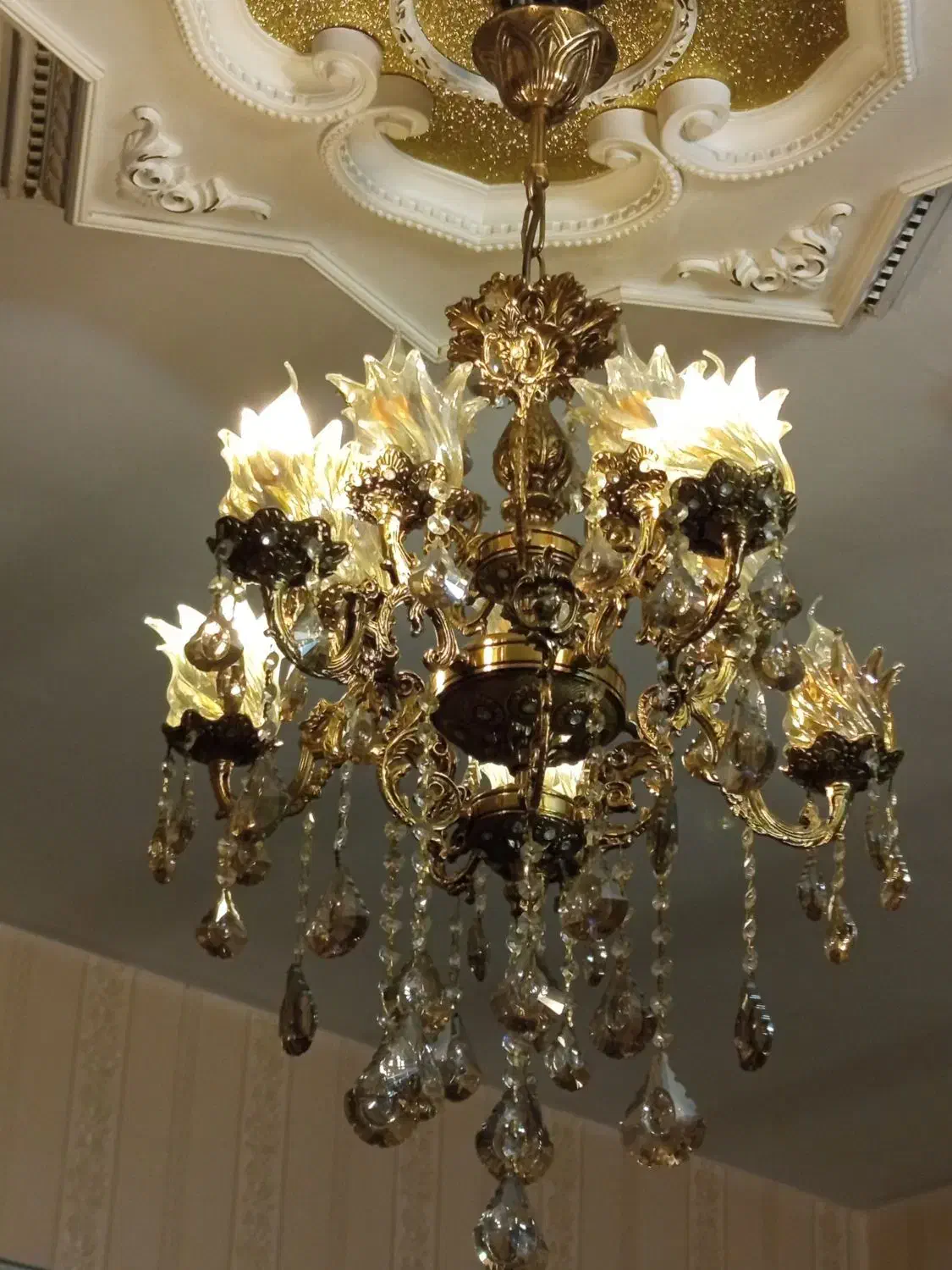 لوستر۵شاخه ۱۰شعله|لوستر و چراغ آویز|اسلامشهر, شهرک قائمیه|دیوار