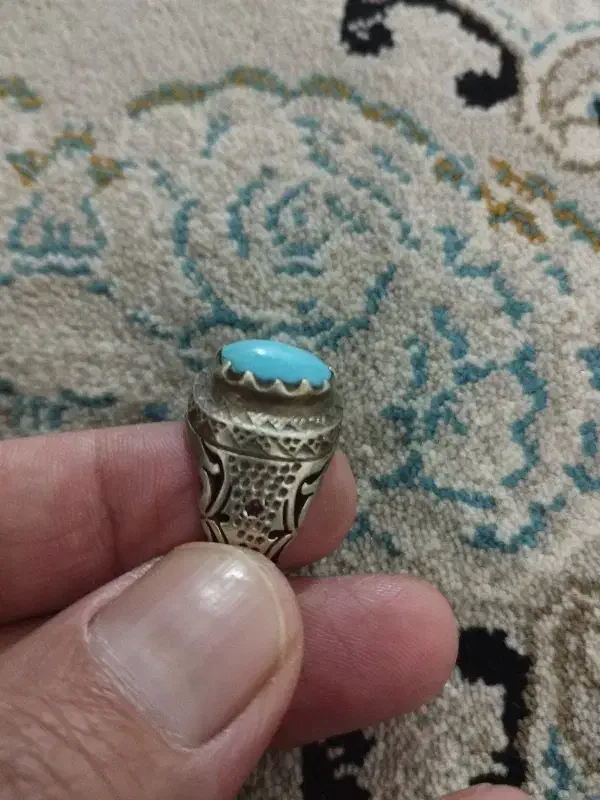 دو عدد انگشتر نقره دست ساز فیروزه.موزینایت|جواهرات|قم, علی آباد سعدگان|دیوار