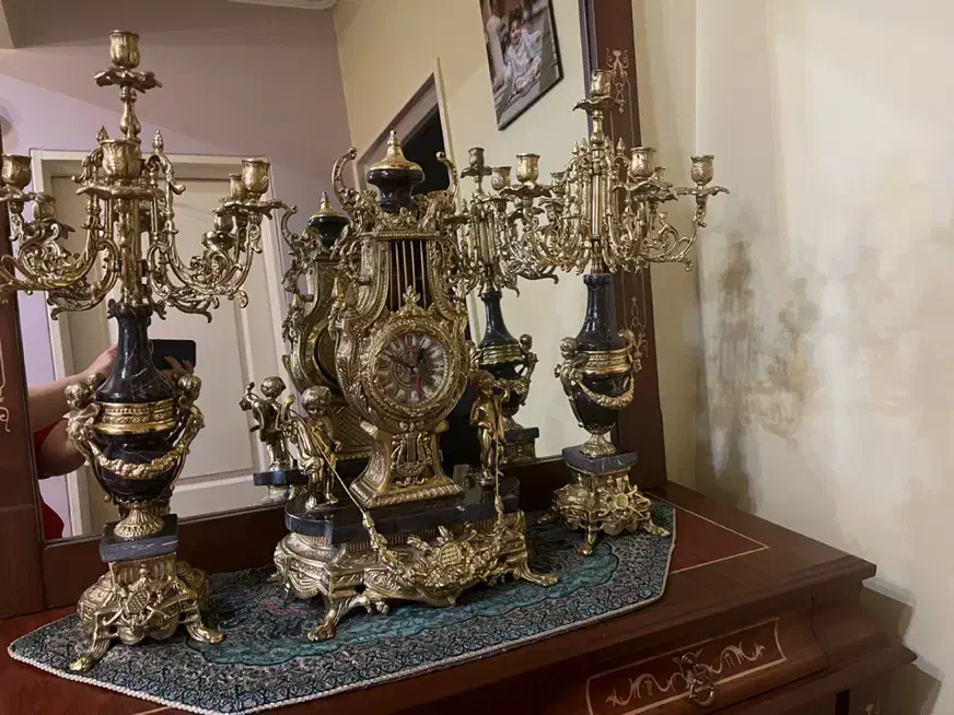 شمعدانی برنز|لوستر و چراغ آویز|تبریز, |دیوار