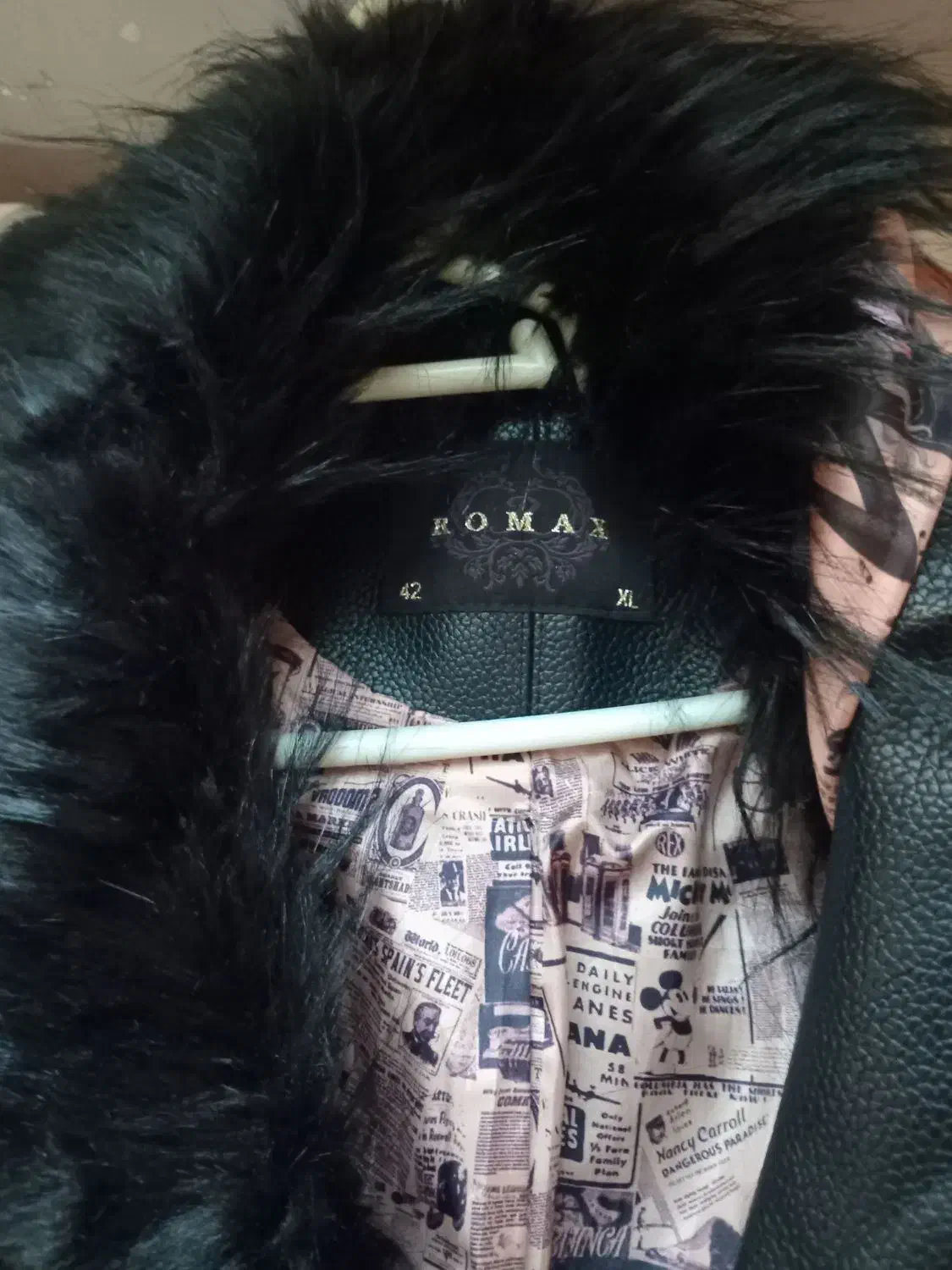 فروش یک عدد پالتو زنانه چرمی مارک ROMAX سایز ۴۳XL|لباس|شیراز, طلاب|دیوار