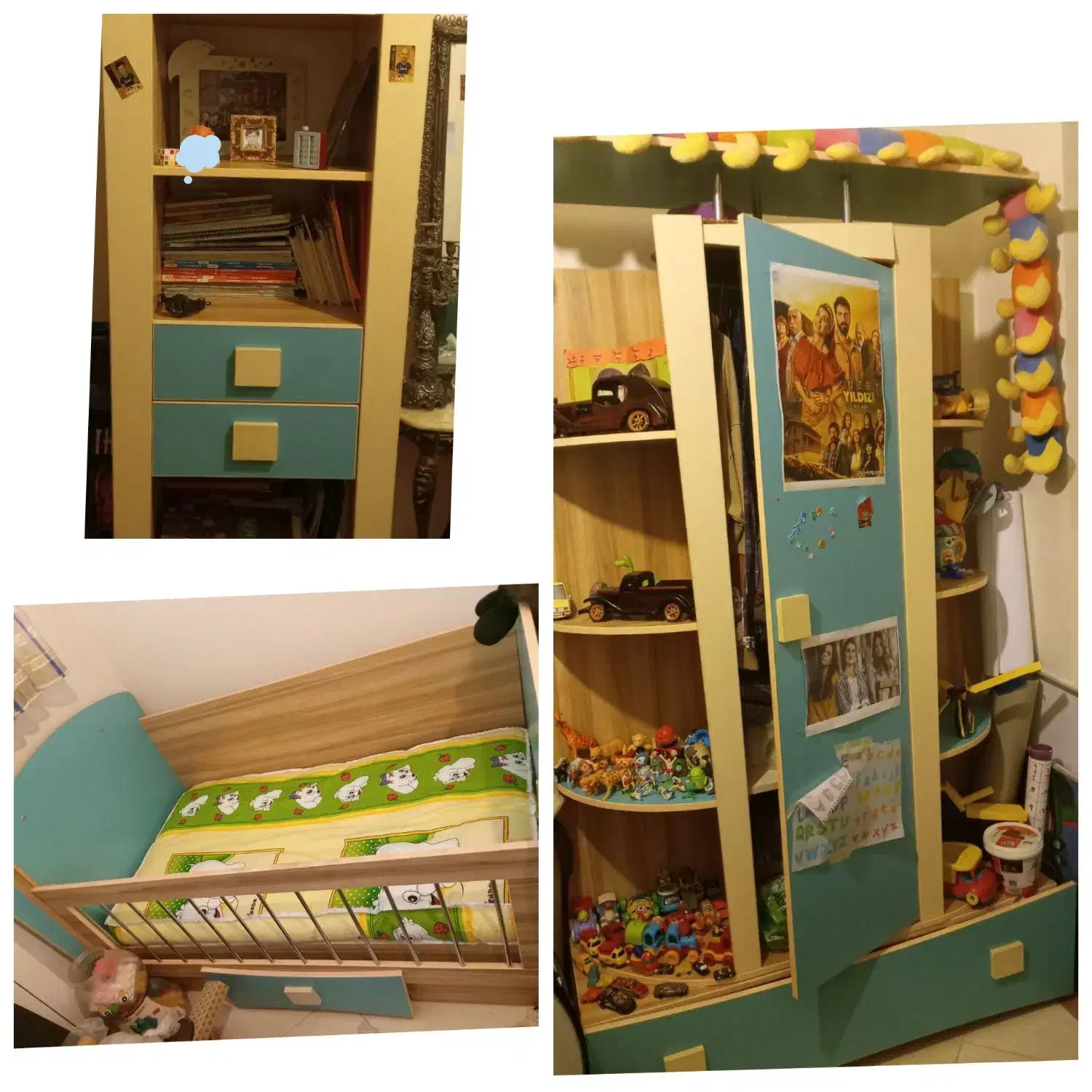 فروش ۳تیکه تخت و کمد کودک|تخت و صندلی بچه|شاهرود, |دیوار