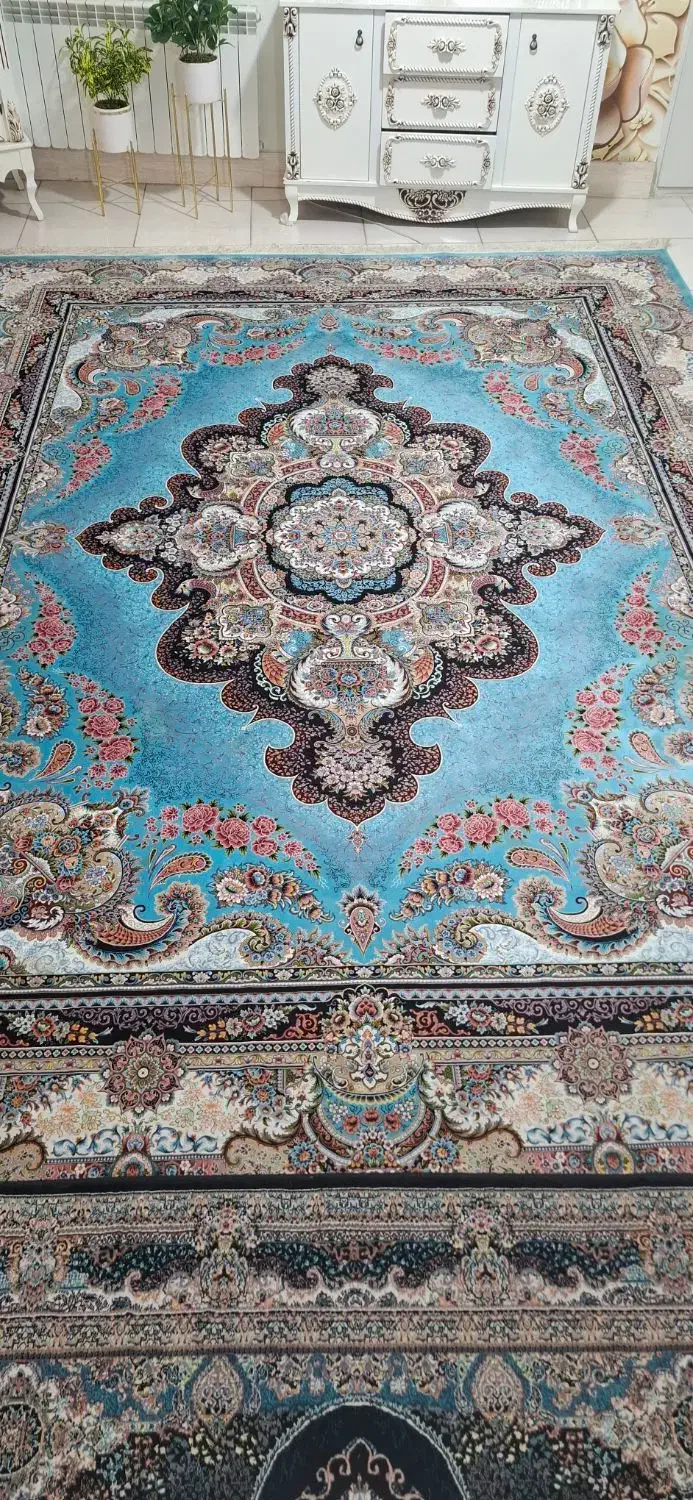 فرش ۱۲متری آبی فیروزه ای|فرش|قرچک, زیبا شهر|دیوار