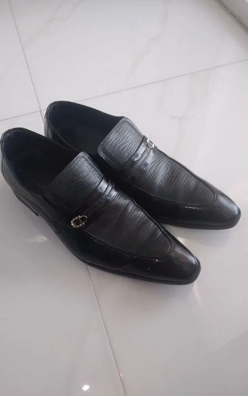 کفش مجلسی مردانه کاملاً نو چرم براق مشکی سایز ۴۴|کیف، کفش، کمربند|پردیس, سیاه سنگ|دیوار