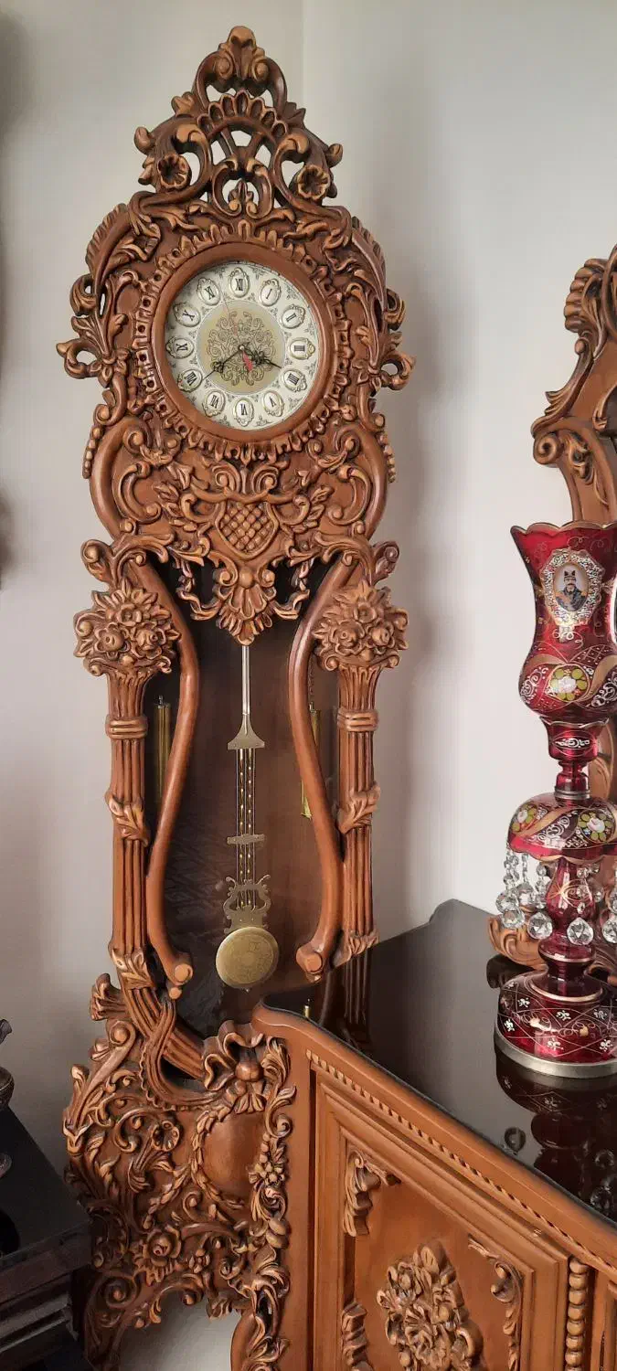 ساعت ایستاده تمام چوب|ساعت دیواری و تزئینی|ری, شهید غیوری (ابن باویه)|دیوار