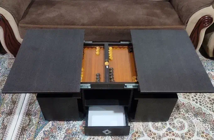 میز جلو مبلی متحرک دارای تخته نرد و میز عسلی|مبلمان خانگی و میز عسلی|چالوس, |دیوار