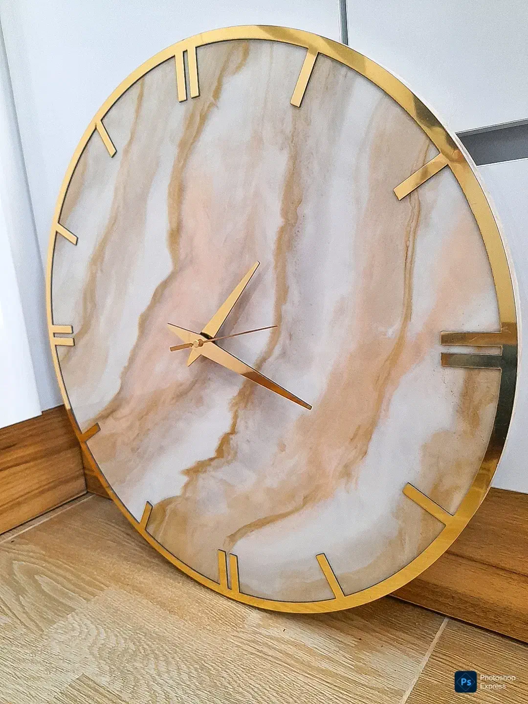 ساعت دیواری رزینی مدل مرمر|ساعت دیواری و تزئینی|تبریز, |دیوار