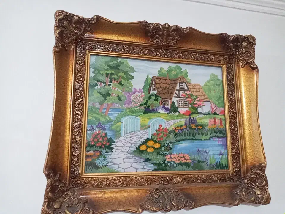 ۵عدد تابلو منظره دست دوز باقاب‌ سلطنتی|تابلو، نقاشی، عکس|اردبیل, |دیوار