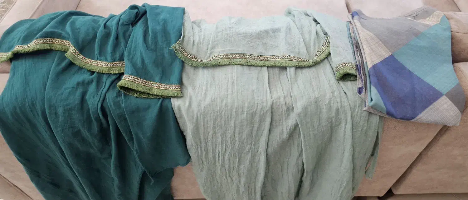 ۲ عدد مانتو جلو باز بلند، سایز بزرگ به همراه شال|لباس|گرگان, |دیوار