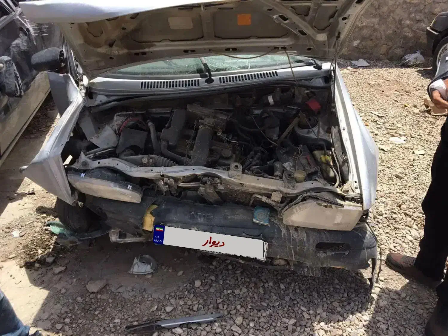 پراید نقره‌ای ۸۵ تصادفی با موتور سالم|خودرو سواری و وانت|سمنان, |دیوار