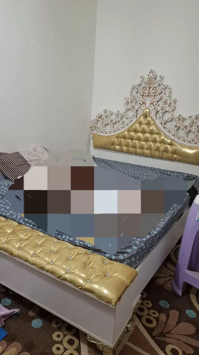 تخت خواب دو نفره چوب راش به همراه تشک|تخت و سرویس خواب|داراب, |دیوار