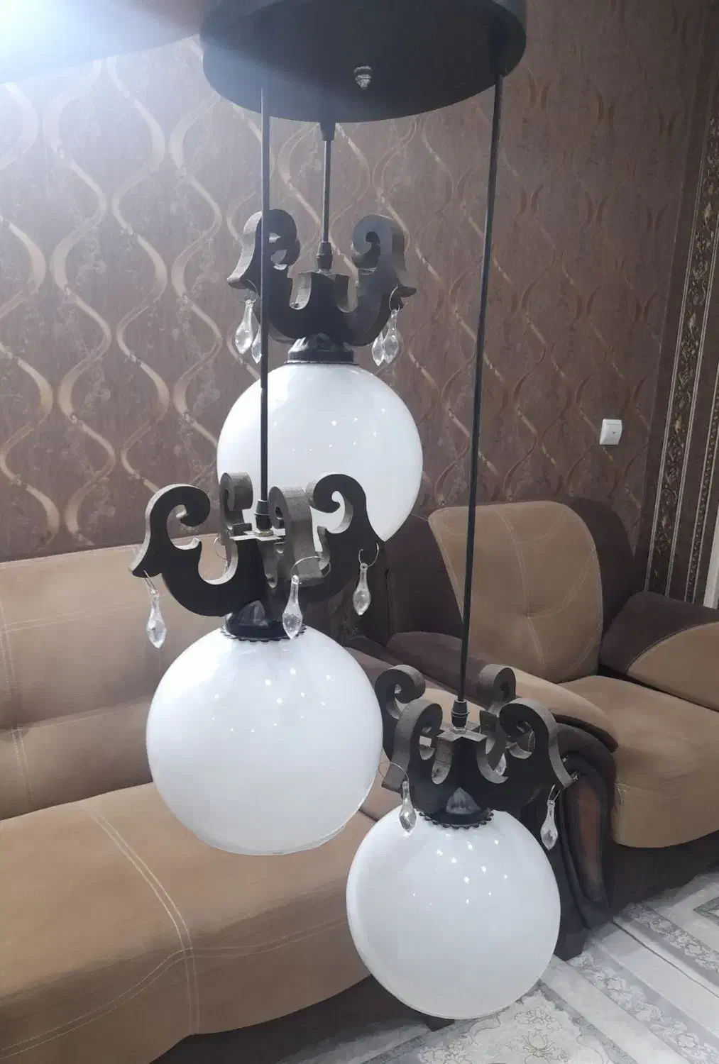 لوستر چوبی|لوستر و چراغ آویز|کرج, باغستان|دیوار