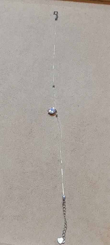 پابند نقر.ه با نخ نامرئی و نگین زیرکونیا|بدلیجات|کرمانشاه, |دیوار