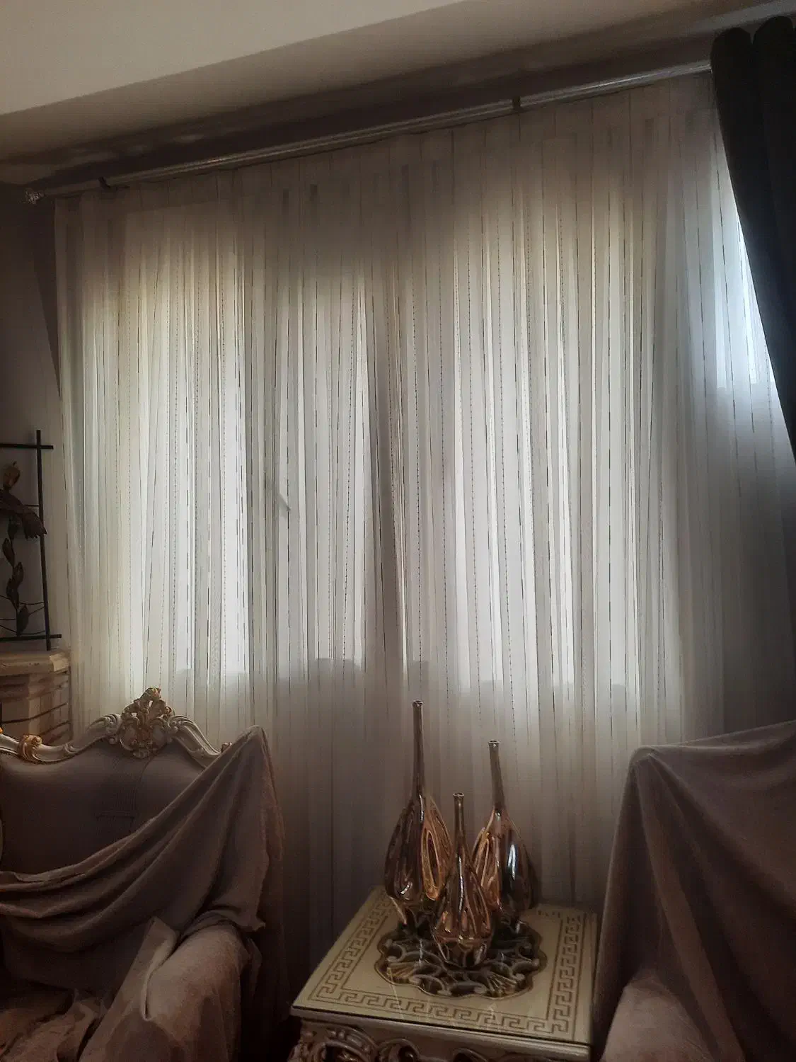 پرده تور بدون آستر عرض ۲۸۰ سانتی متر رنگ شیری|پرده، رانر، رومیزی|گنبد کاووس, |دیوار