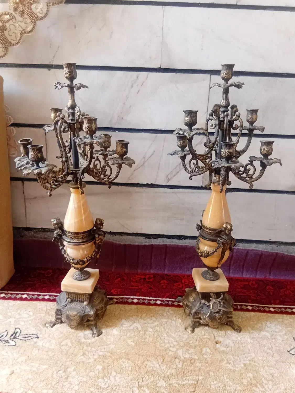 شمعدان برنجی|صنایع دستی و سایر لوازم تزئینی|اقبالیه, |دیوار