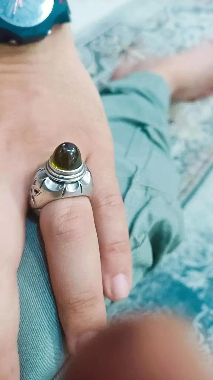 انگشتر نقره لعل زیتونی|جواهرات|گرگان, |دیوار