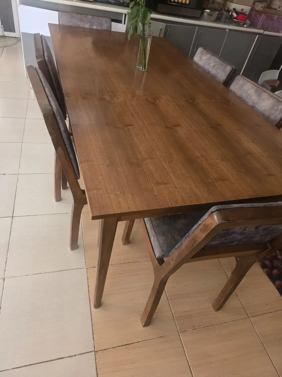 میز ناهارخوری با چوب راش گرجستان و پارچه ترک|میز و صندلی غذاخوری|شیراز, شهرک فرزانگان|دیوار