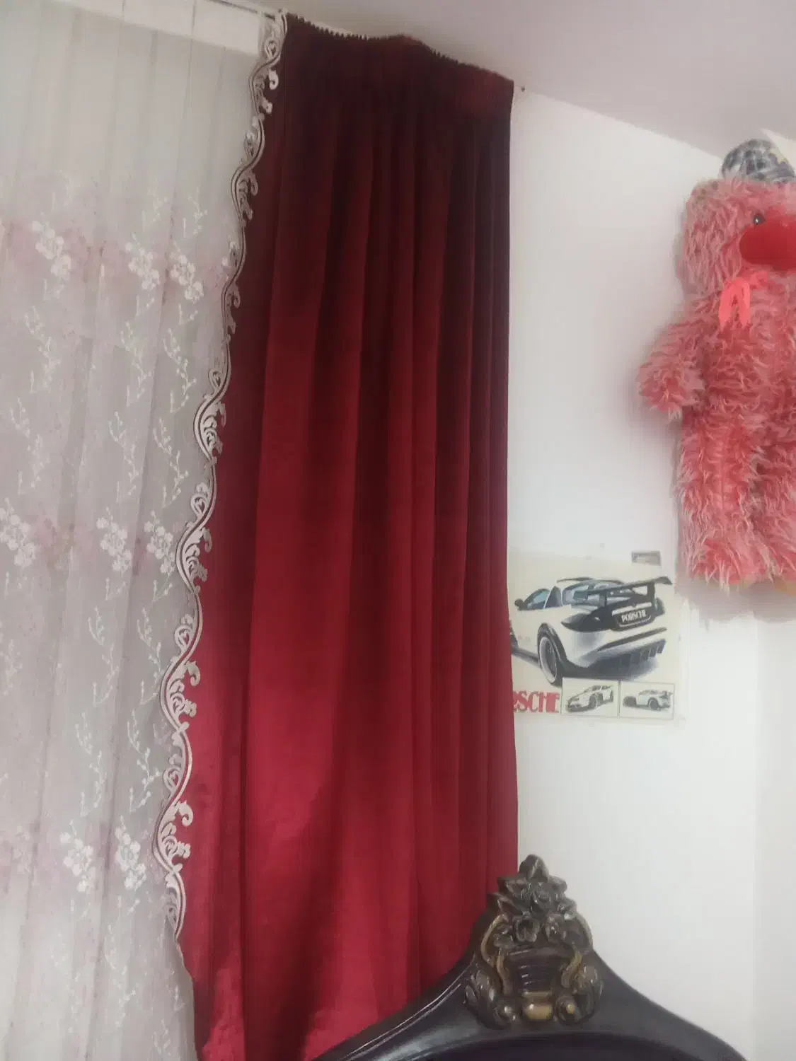 یه عدد پرده با دوتا والان مخمل|پرده، رانر، رومیزی|الشتر, |دیوار