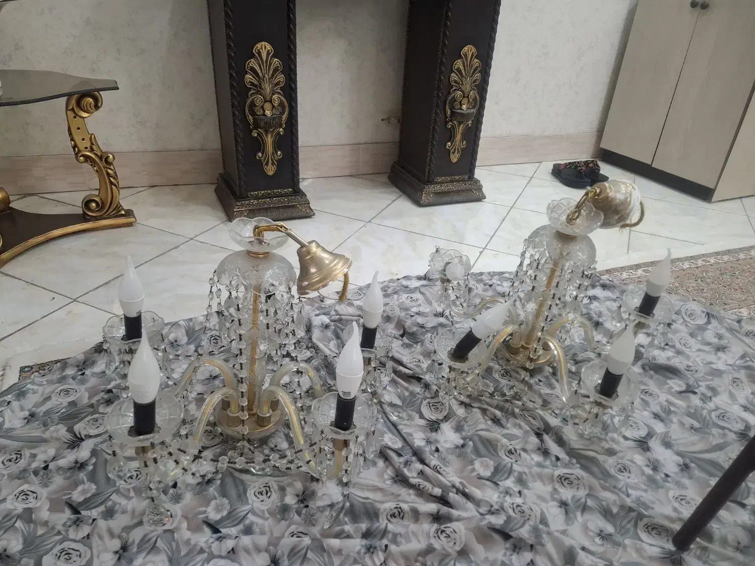 دوعددلوستر جنس چک اصل|لوستر و چراغ آویز|قرچک, میرزائی جنوبی|دیوار