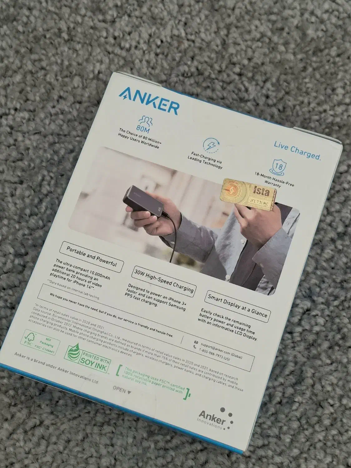 پاوربانک انکر ۱۰ هزار ۳۰ واتی Anker آکبنده|لوازم جانبی موبایل و تبلت|تهران, اسفندیاری|دیوار