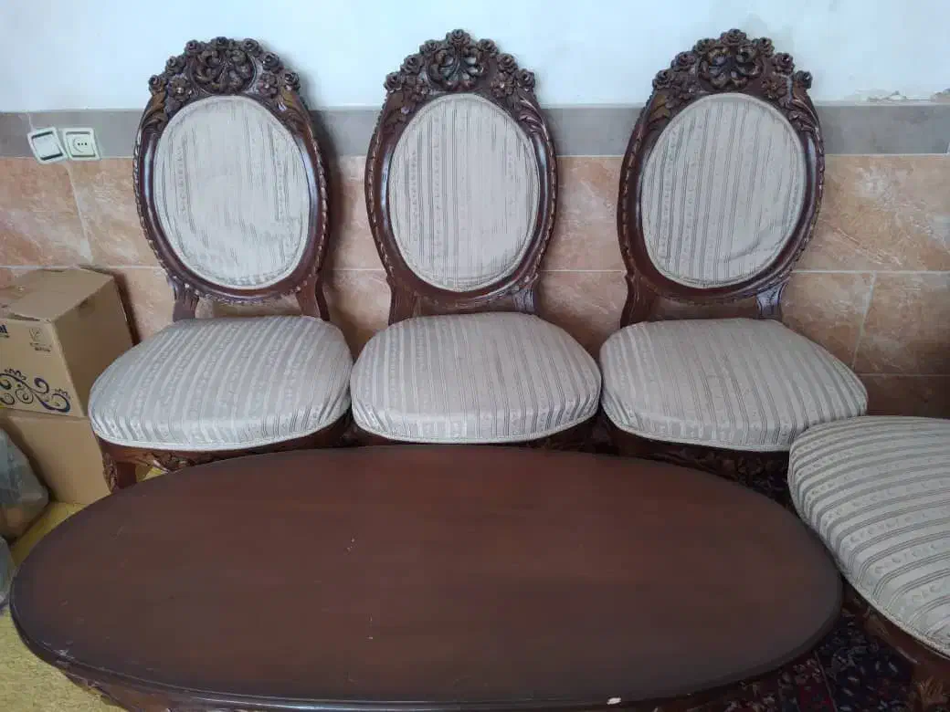 مبل ۴ نفره چوبی ،تلوزیون|مبلمان خانگی و میز عسلی|شاهدشهر, |دیوار