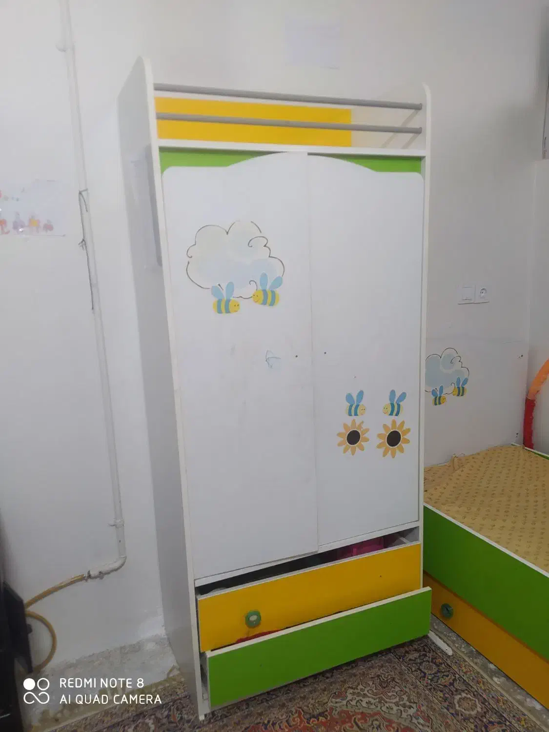 تخت کودک وکمد|تخت و سرویس خواب|فیروزکوه, |دیوار