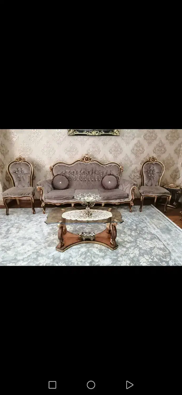 مبل سلطنتی 7 نفره استیل با ویترین چوب راش|مبلمان خانگی و میز عسلی|شهریار, شهریار|دیوار