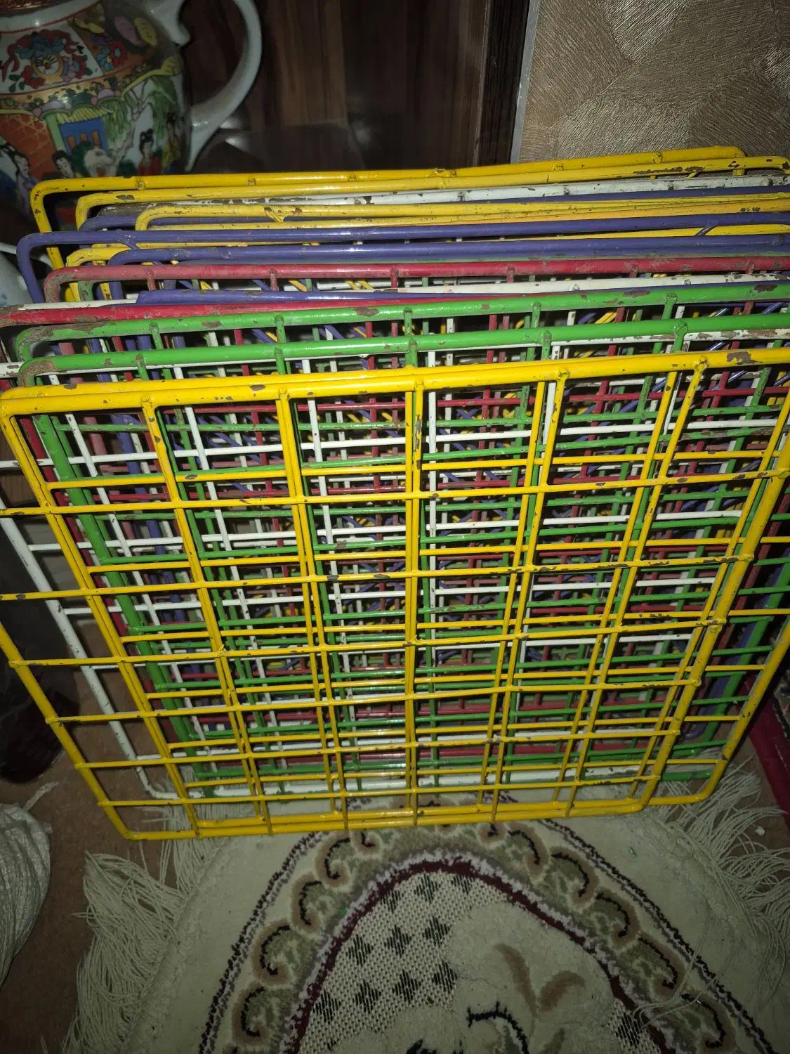 قفسه فلزی مشبک|کتابخانه، شلف، قفسههای دیواری|خرمآباد, |دیوار