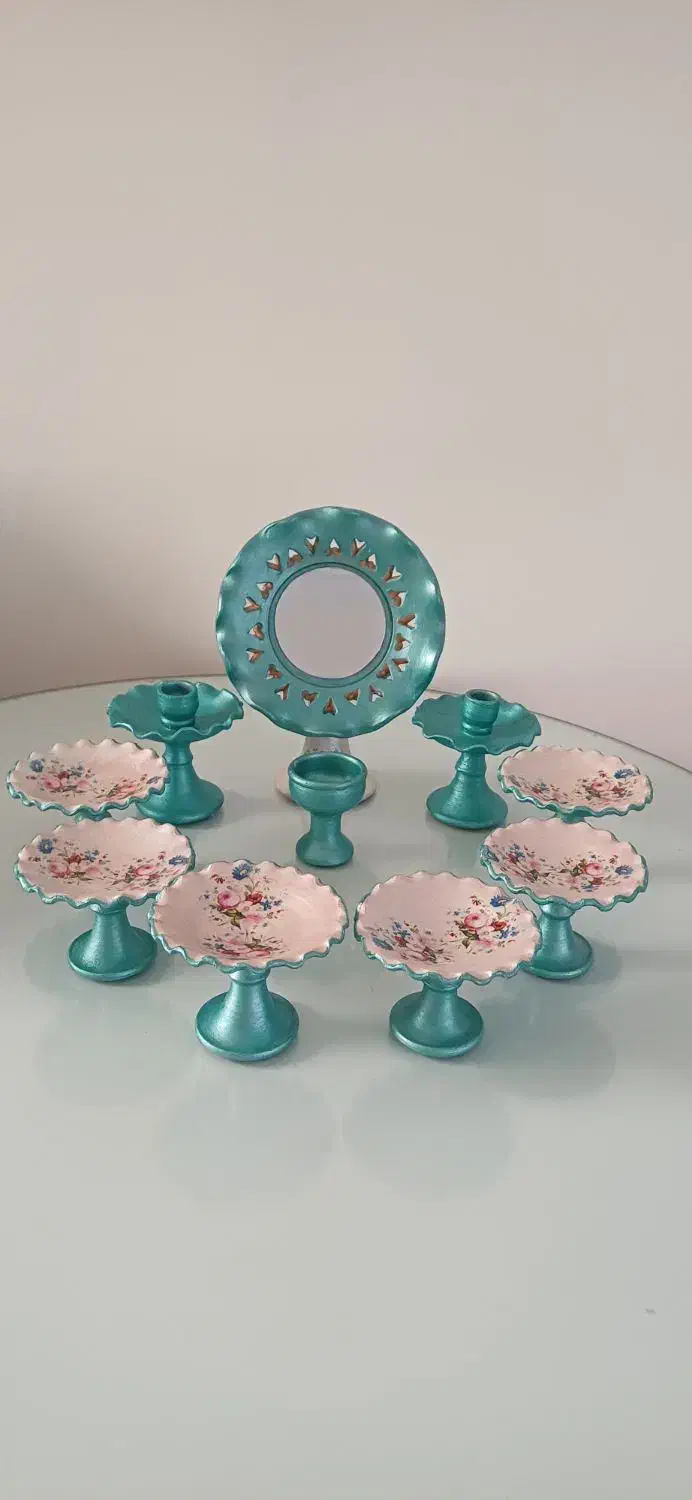 هفت سین سفالی با آینه شمعدان|صنایع دستی و سایر لوازم تزئینی|تهران, مسعودیه|دیوار